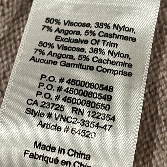 AZURE SKIES Aritzia Cashmere Angora blend Open Cardigan Sz XXS in oatmeal color. - Picture 10 of 14